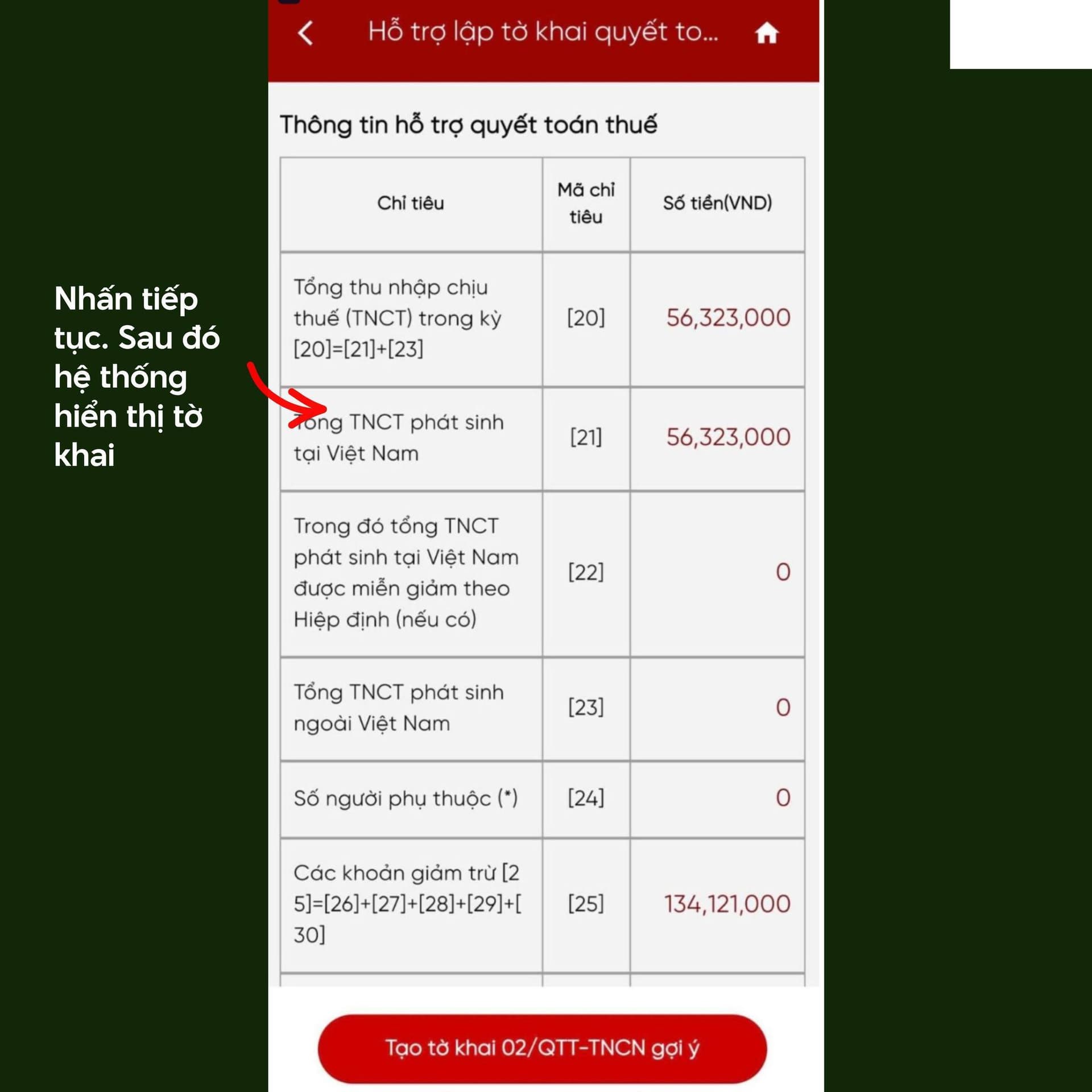 Xác thực nộp tờ khai bằng mã OTP